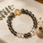 Smoky Quartz & Black Tourmaline Quartz Bracelet with Citrine Accent DH186