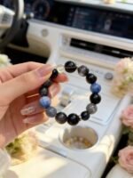 Black Obsidian & Blue Kyanite Grounding Protection Bracelet DH279 - 图片 2