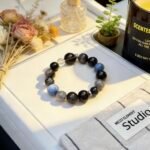 Black Obsidian & Blue Kyanite Grounding Protection Bracelet DH279