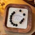 Gold Sheen Obsidian & Clear Quartz Bracelet DH179