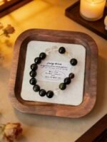 Gold Sheen Obsidian & Clear Quartz Bracelet DH179