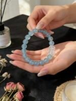 Aquamarine & Clear Quartz Calm Communication Bracelet - 图片 2