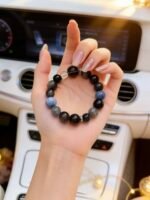 Black Obsidian & Blue Kyanite Grounding Protection Bracelet DH279 - 图片 3