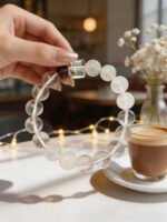 Clear Quartz & Moonstone Beaded Bracelet DH178 - 图片 3