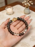 Smoky Quartz & Black Tourmaline Quartz Bracelet with Citrine Accent DH186 - 图片 3