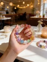 Multi-Stone Crystal Bracelet with Rose Quartz Charm - 图片 2