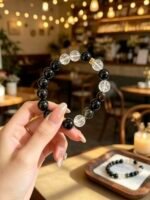 Gold Sheen Obsidian & Clear Quartz Bracelet DH179 - 图片 4