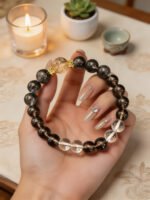 Smoky Quartz & Black Tourmaline Quartz Bracelet with Citrine Accent DH186 - 图片 2