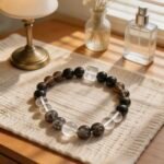 Black Obsidian & Clear Quartz Grounding Protection Bracelet DH243