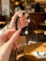 Gold Sheen Obsidian & Clear Quartz Bracelet DH179 - 图片 3