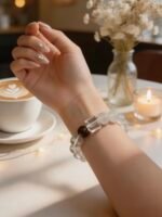 Clear Quartz & Moonstone Beaded Bracelet DH178 - 图片 4