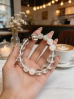 Clear Quartz & Moonstone Beaded Bracelet DH178 - 图片 2
