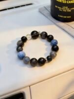 Black Obsidian & Blue Kyanite Grounding Protection Bracelet DH279 - 图片 4