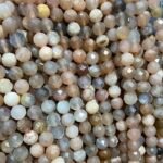 Natural Multi-Color Moonstone(Faceted Cut) (YX)